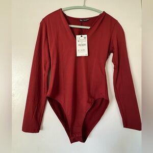 Zara dark red bodysuit NWT